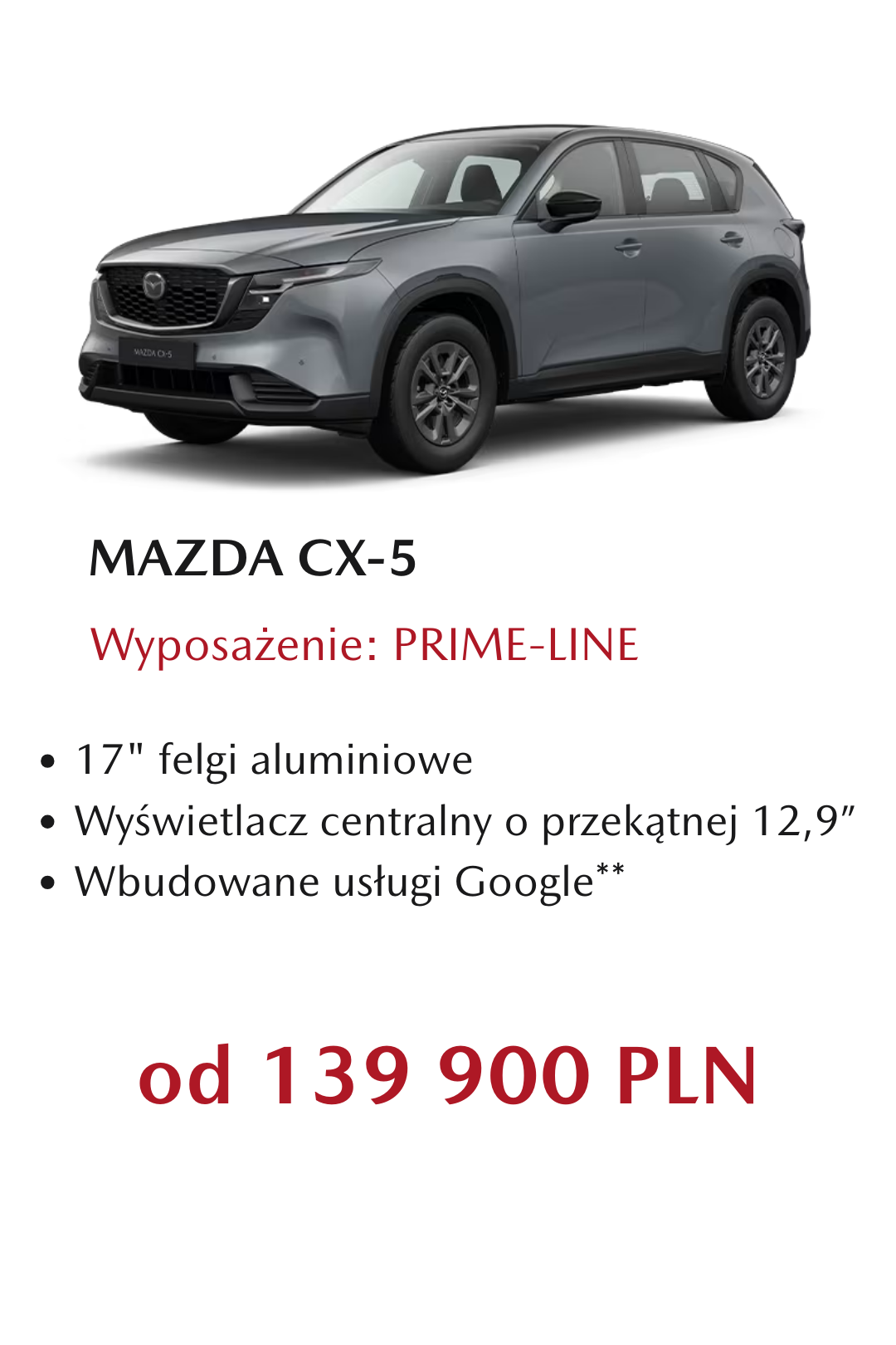 Mazda CX-5 cena i wyposażenie Prime-line