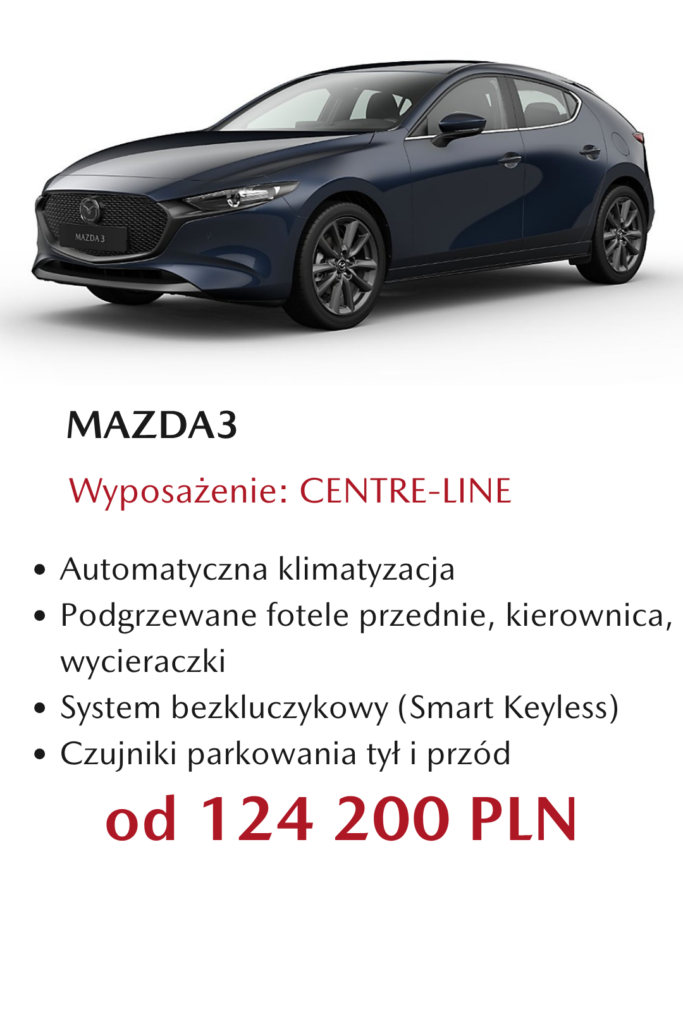 Mazda3 cennik Centre-Line