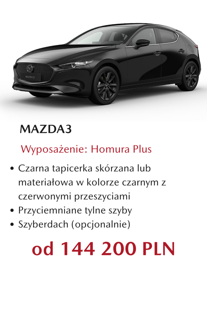 Mazda3 cennik Homura Plus