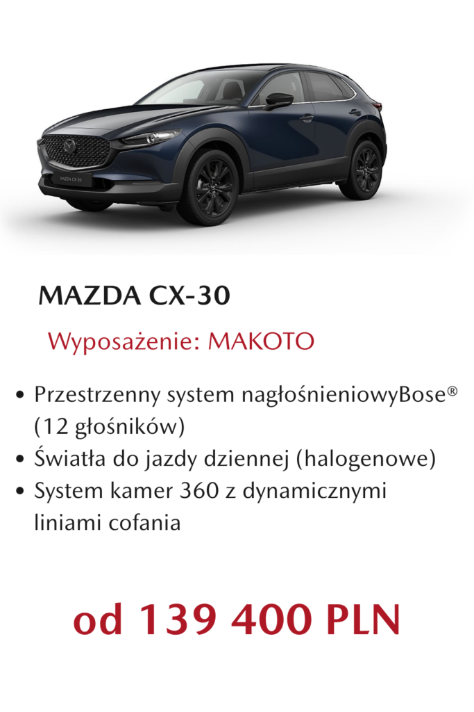 Mazda CX-30 cennik Homura