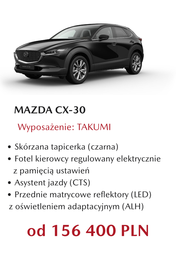 Mazda CX-30 cennik Homura